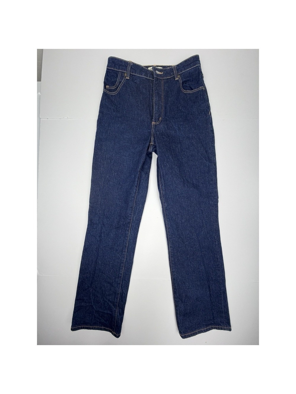 High-Rise Straight Leg Jeans - Dark Blue